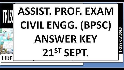 answer key assistant professor civil engineering bpsc | answer key civil assistant professor exam|