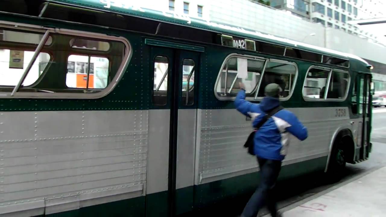 MaBSTOA Holiday Nostalgia 1963 Fishbowl Bus #3758 on the M42 at 12th Avenue/42nd Street