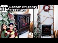 DIY FIREPLACE BUILD | WALL TRANSFORMATION | RENTER FRIENDLY