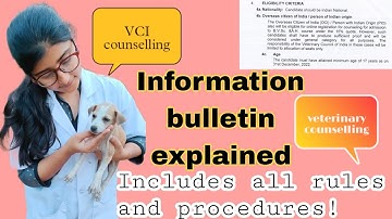 VCI counselling 2022-23//Information bulletin explained//Rules #vci #vet #veterinary #new #video