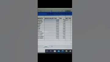 subtract formula in excel🤔#excel#computer #shortvideo