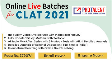 New Batch for CLAT 2021 : Starts on 25th November