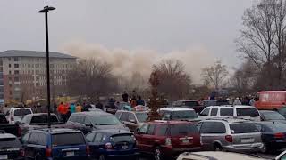 Reversed video of Clemson House Demolition.