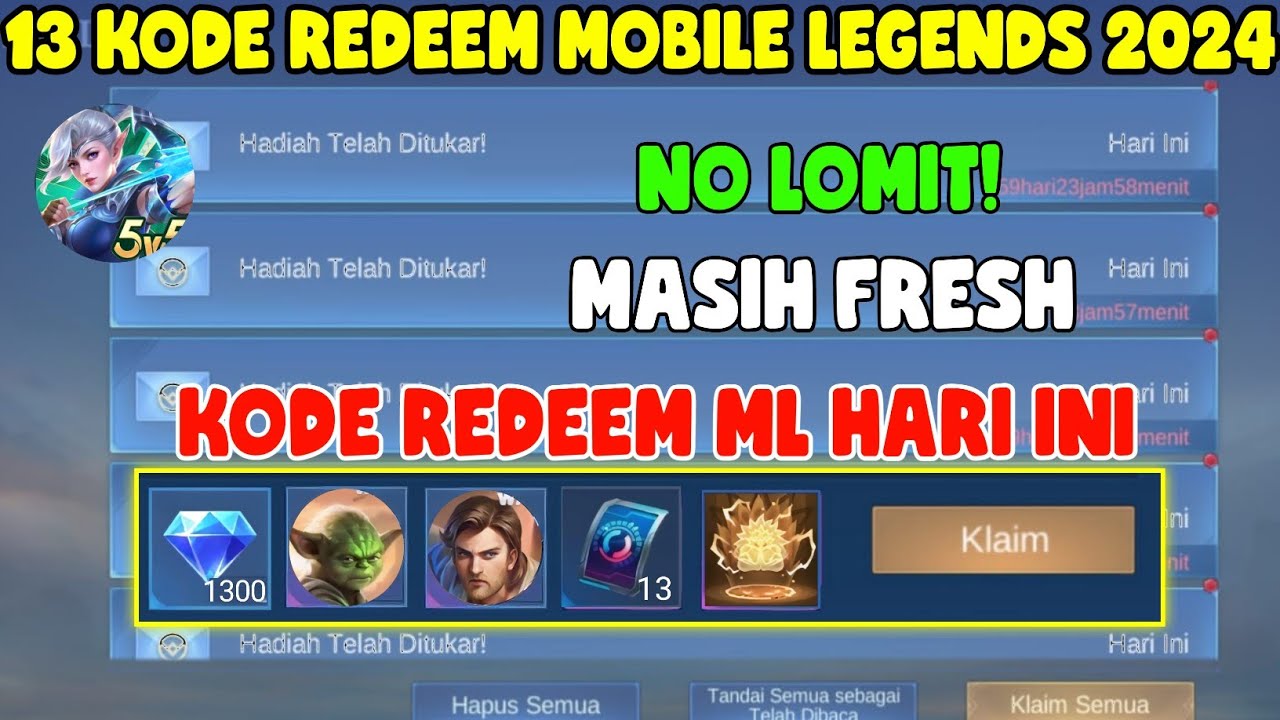 BURUAN! 13 KODE REDEEM ML TERBARU KODE REDEEM MOBILE LEGENDS KODE ...