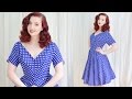 Making a 1950's Dress / Blue Dotted Dress