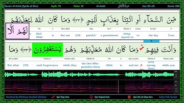 Surah 008/2-Al Anfal - سورة الأنفال - Word by Word Highlighted Part of Speech WaveForm Karaoke 2R4L
