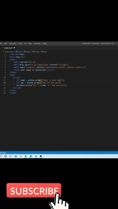 Getting user input in JavaScript for beginners | 🤔#shorts # ...