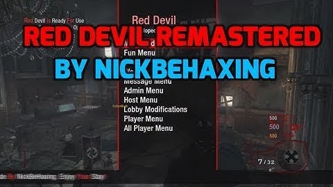 [PS3/BO1] Red Devil  Zombies Mod Menu By NickBeHaxing
