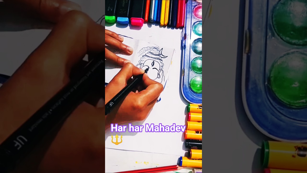 Har har Mahadev ✨ #Rudrashtakam #Howtodraw #Easymahadevdrawing