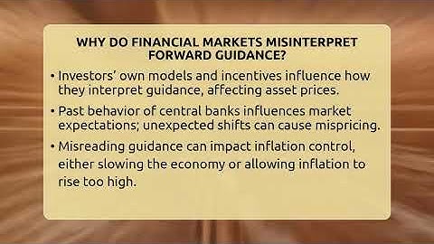 Why Do Financial Markets Misinterpret Forward Guidance? - Inflation Insight Channel