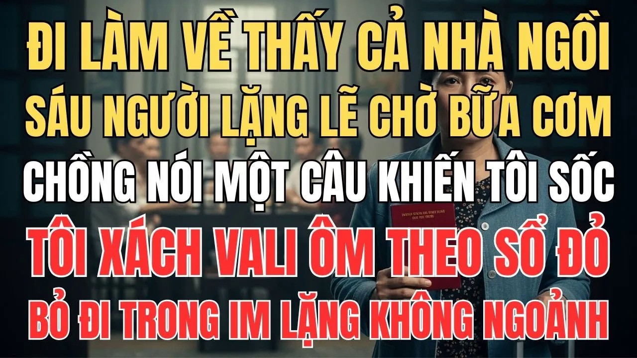 Đi làm về thấy cả nhà 6 người chờ cơm, chồng nói một câu khiến tôi xách vali, ôm luôn sổ đỏ bỏ đi