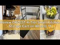 Review OKZEST 4-Tier Small Kitchen Storage Cart on Wheels, Metal Fruit Basket Stand with Pull-Out Ba