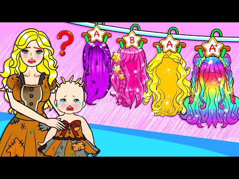 🔴 Which Hair Will Poor Barbie Buy? 🔴- Barbie Transformation Handmade 🔴 DIYs Paper Dolls & Crafts