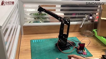 Arduino 4dof robot arm ABB industrial palletizing stainless steel remote control PS2 in Programmable