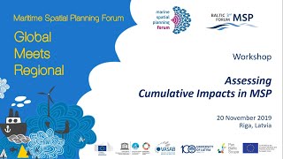 Workshop 'Assessing Cumulative Impacts in MSP' at MSPforum 2019 in Riga