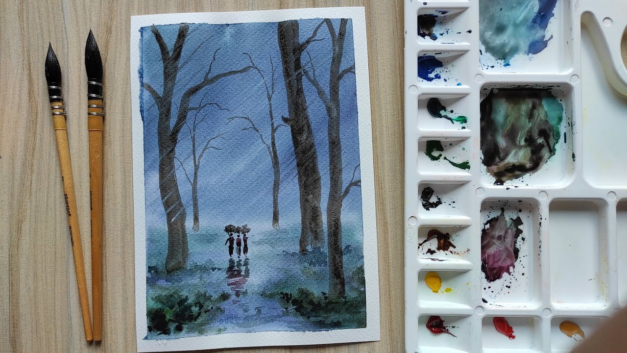 Feeling the Rain | Watercolor Painting