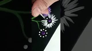 one stroke painting 🌼🌹|acrylic painting 🎨 #onestrokepainting #acrylicpainting #art #flowers