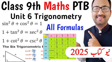 Class 9 Maths Unit 6 Trigonometry PTB New Book | Chapter 6 Class 9th Math Formulas | Learning Zone