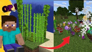 MINECRAFT BUT SUGARCANE AND BAMBOO GIVE OP ITEMS 😨 #minecraft  #gaming #gamer #minecraft challenge