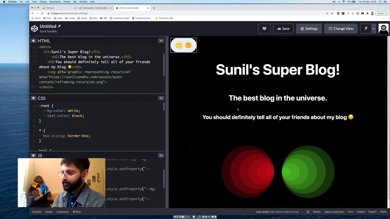 Quick way to create light/dark mode with CSS custom properties and JavaScript