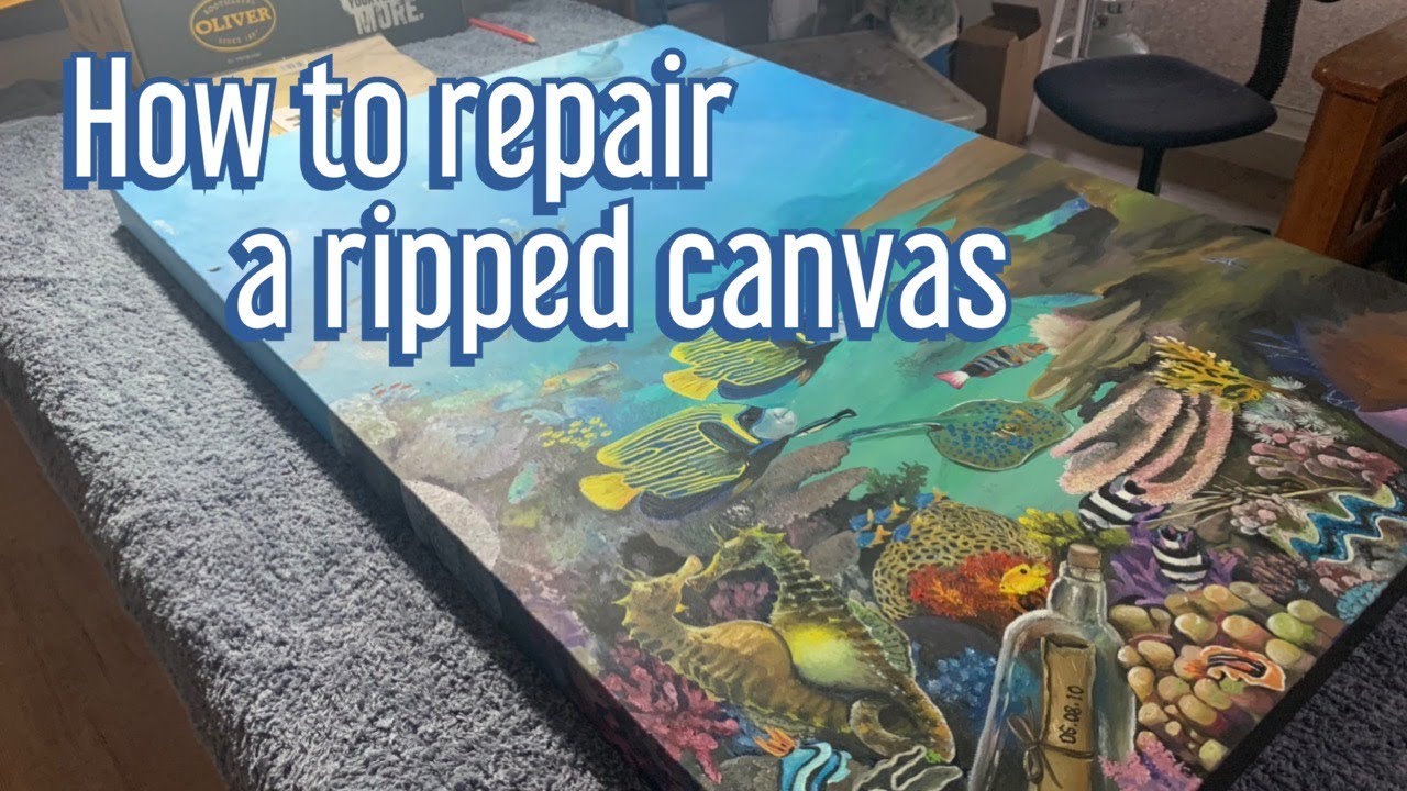 How to Repair a ripped Canvas Painting YouTube