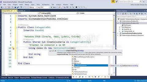 Aplicación N Capas con VB Net. Parte 9 Creación clase CategoriaDAL Métodos CRUD 1