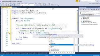 Aplicación N Capas con VB Net. Parte 9 Creación clase CategoriaDAL Métodos CRUD 1