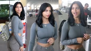 Shahrukh Khan's daughter Suhana Khan interacts with the media at the airport in a cute way 😇