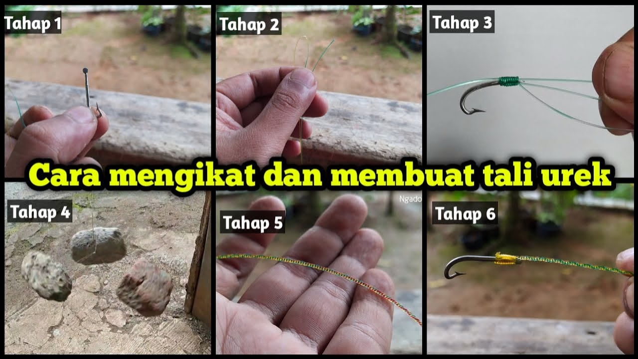 Cara mudah mengikat dan buat tali pancing belut atau urek menggunakan 3 benang