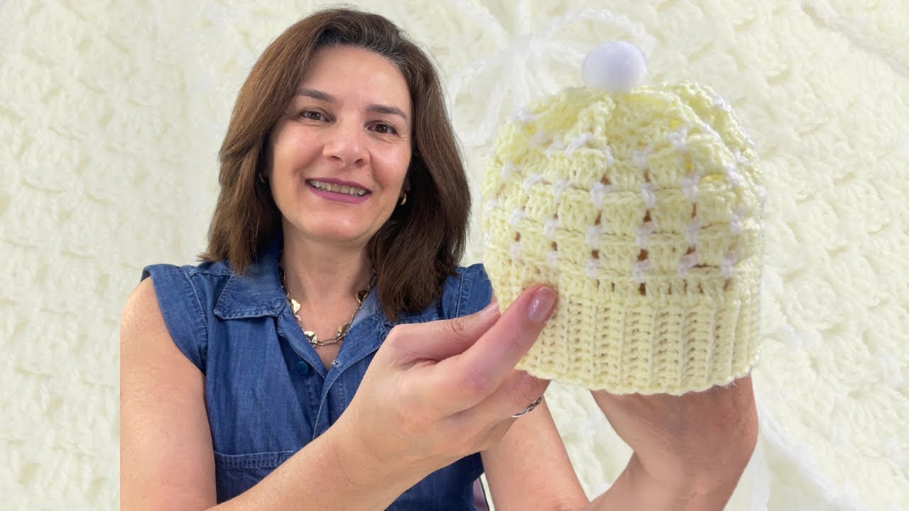 GORRO EM CROCHÊ PARA BEBÊ 👶