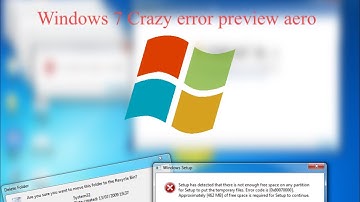 Windows 7 Crazy error￼ Preview aero ￼