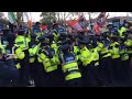 Gardaí try to hold their line at the Kildare Street barrier