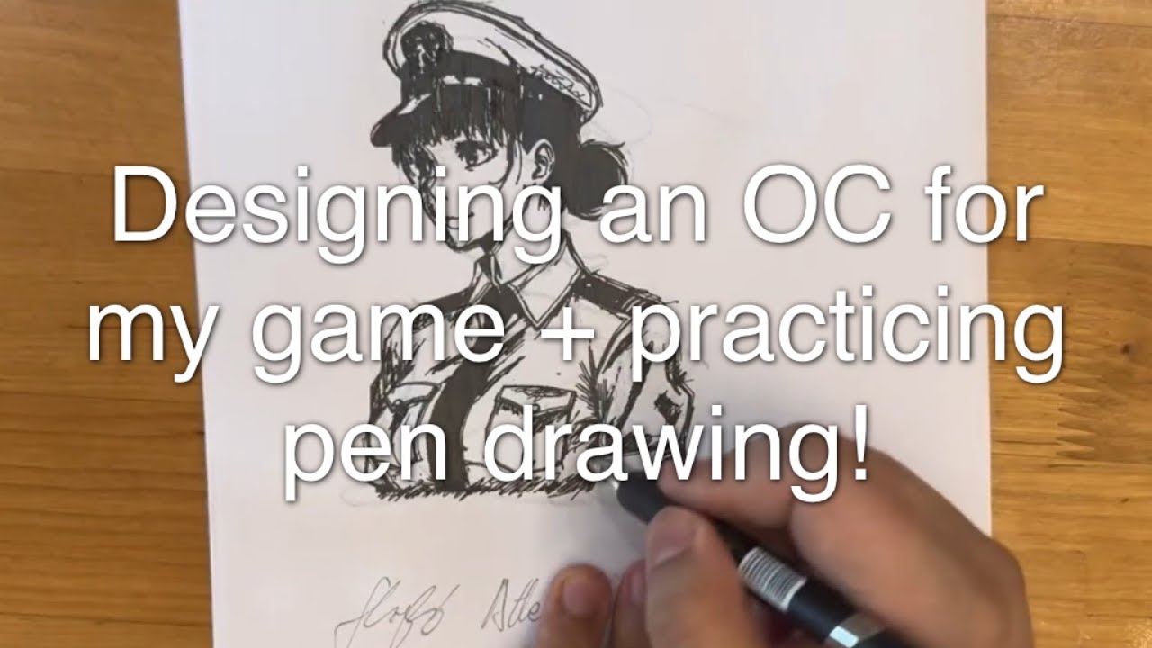 Designing an OC for my game + practicing pen drawing! - YouTube