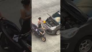 how to start a car from a moped #howitsmade #diy #lifehack #shorts