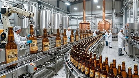 Inside an Industrial Beer Brewery - From Fermented Barley to High-Speed Bottling (Full Process)