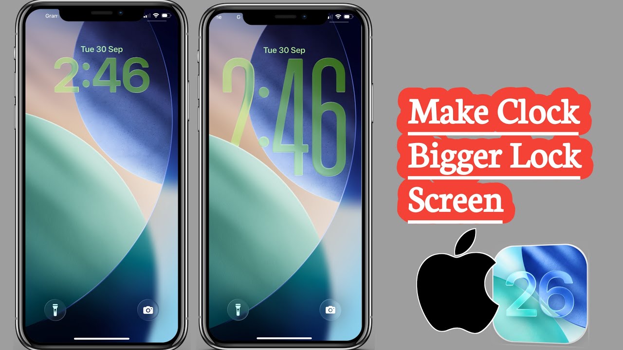 how-to-make-clock-bigger-on-iphone-lock-screen-ios-26-youtube
