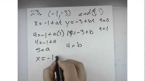 AP Calculus 1.4 - Parametric Equations - HW # 23