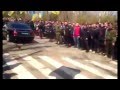 Украинцы провожают кортеж Порошенко. Одесса 10.04.2015