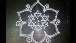 kolam simple draw freehand