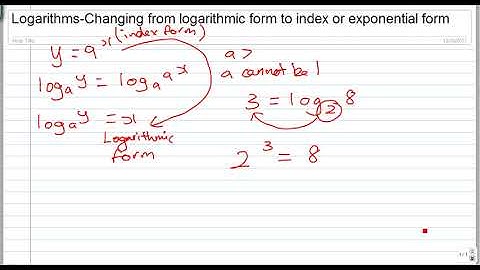 Logarithms : Changing From Logarithmic Form To Index Form