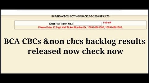 ou (osmania university) BCA cbcs &non cbcs  backlog results released now check now