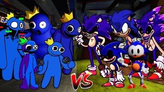All Blue VS All Sonic.EXE - ALL PHASES Friday Night Funkin' (Roblox Rainbow Friends)
