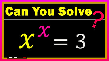 How to SOLVE this weird  EQUATION x^x = 3 !!! | Lambert W function