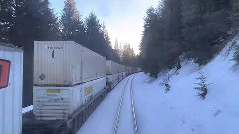 The Cascade Mountains in Washington State, a BNSF Intermodal and Amtrak’s Empire Builder to Seattle!