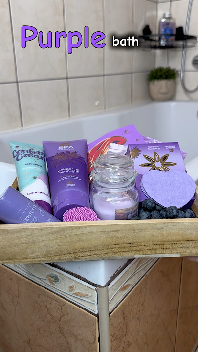 Purple bath 💜 What's next? #asmr #bathroutine #bathessentials #night #shorts #fyp #viral #bathtime