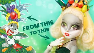 Bugs Bunny in DRAG! Carmen Miranda inspired look! • PRIDE COLLAB 2022 • Monster High custom doll
