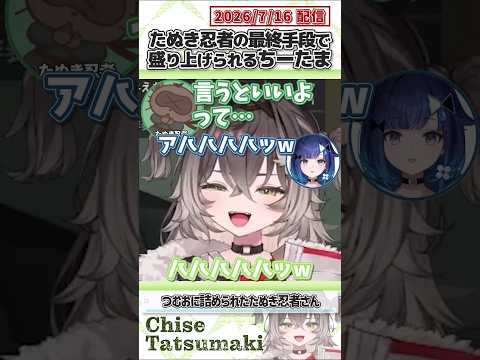 たぬき忍者の最終手段で盛り上げられるちーたま【龍巻ちせ/夜乃くろむ/紡木こかげ/千燈ゆうひ/たぬき忍者/ぶいすぽっ！/VALORANT/切り抜き】#shorts