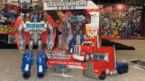 Transformers prime Robots in disguise voyager class Optimus prime review. G1 collection comparison