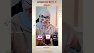 Degrees of love in Arabic درجات الحب في العربية