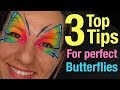 How to face paint a butterfly one stroke and sponging Tips for perfect butterflies pace painting